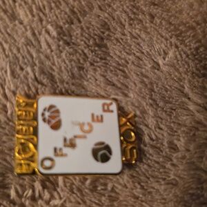 Gold and White Bobby Sox Officer Pin